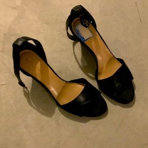 Kelly & Katie Black Patent Leather Wedge Heel